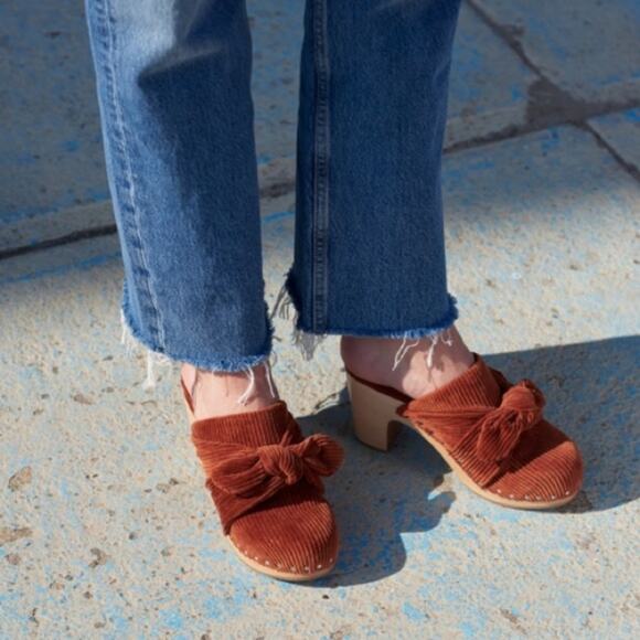 Loeffler Randall Neko Rust Corduroy Stud Clogs Wooden size 6 - Picture 3 of 11